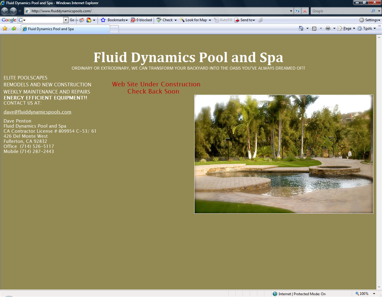 Screen Shot of Fluid Dynamics Pool & Spa - fluiddynamicspools.com